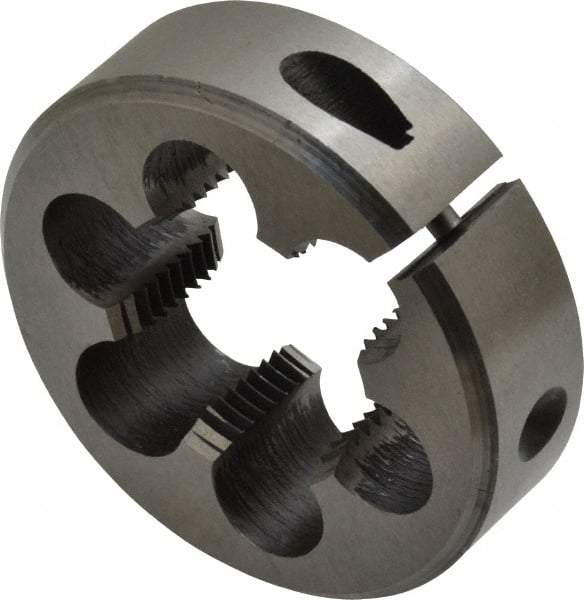 Interstate - 1-16 Thread, 2" Outside Diam High Speed Steel Round Die - Right Hand Thread, Adjustable - Exact Tool & Supply
