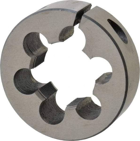 Interstate - 1-24 UNS Thread, 2" Outside Diam High Speed Steel Round Die - Right Hand Thread, Adjustable - Exact Tool & Supply
