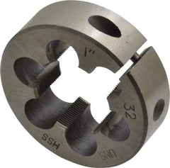 Interstate - 1-32 Thread, 2" Outside Diam High Speed Steel Round Die - Right Hand Thread, Adjustable - Exact Tool & Supply