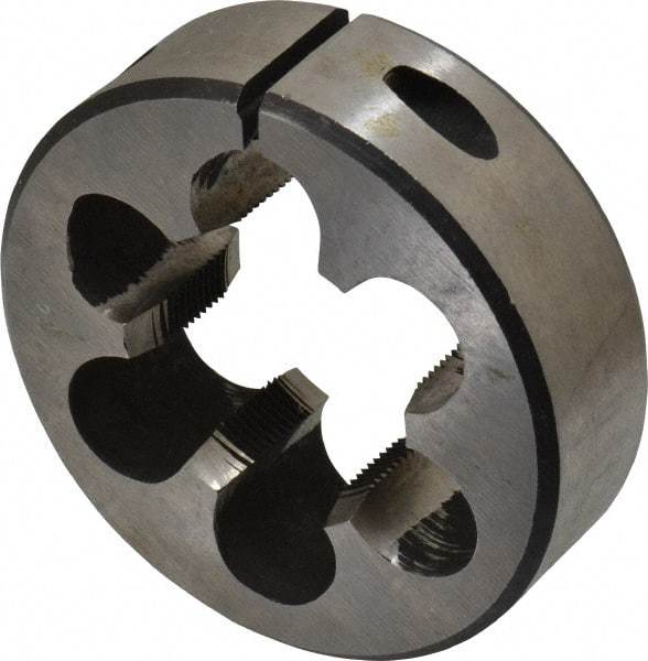 Interstate - 1-3/16 - 24 Thread, 2-1/2" Outside Diam High Speed Steel Round Die - Right Hand Thread, Adjustable - Exact Tool & Supply