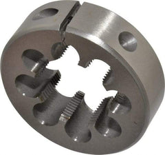 Interstate - 1-1/4 - 18 UNEF Thread, 2-1/2" Outside Diam High Speed Steel Round Die - Right Hand Thread, Adjustable - Exact Tool & Supply