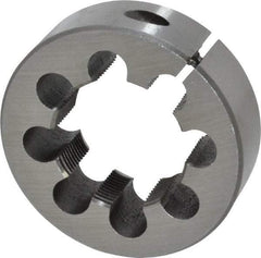 Interstate - 1-3/8 - 18 UNEF Thread, 2-1/2" Outside Diam High Speed Steel Round Die - Right Hand Thread, Adjustable - Exact Tool & Supply