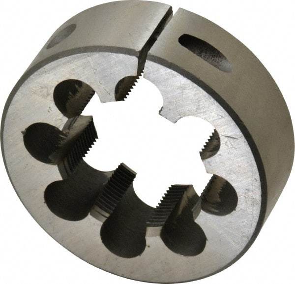 Interstate - 1-5/8 - 16 UNS Thread, 3" Outside Diam High Speed Steel Round Die - Right Hand Thread, Adjustable - Exact Tool & Supply