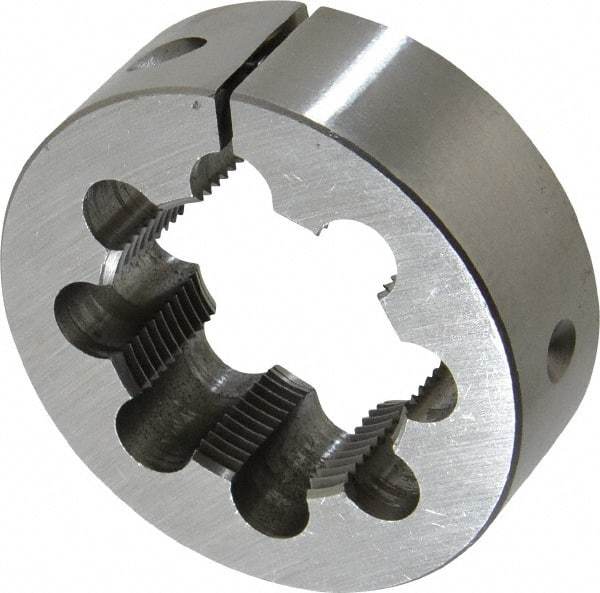 Interstate - 1-3/4 - 12 UNS Thread, 3" Outside Diam High Speed Steel Round Die - Right Hand Thread, Adjustable - Exact Tool & Supply