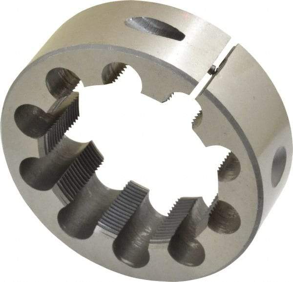 Interstate - 2-18 Thread, 3" Outside Diam High Speed Steel Round Die - Right Hand Thread, Adjustable - Exact Tool & Supply