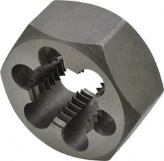 Interstate - 1-1/8 - 8 UNS Thread, 2" Hex, Right Hand Thread, Hex Rethreading Die - Carbon Steel, 1" Thick - Exact Tool & Supply