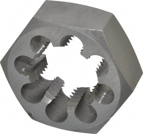 Interstate - 1-1/2 - 8 UNS Thread, 2-9/16" Hex, Right Hand Thread, Hex Rethreading Die - Carbon Steel, 1" Thick - Exact Tool & Supply