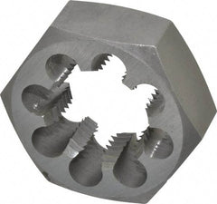 Interstate - 1-1/2 - 8 UNS Thread, 2-9/16" Hex, Right Hand Thread, Hex Rethreading Die - Carbon Steel, 1" Thick - Exact Tool & Supply