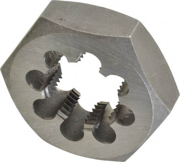 Interstate - 1-5/8 - 8 UNS Thread, 3-1/8" Hex, Right Hand Thread, Hex Rethreading Die - Carbon Steel, 1" Thick - Exact Tool & Supply