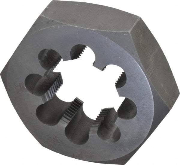 Interstate - 1-5/8 - 12 UNS Thread, 3-1/8" Hex, Right Hand Thread, Hex Rethreading Die - Carbon Steel, 1" Thick - Exact Tool & Supply