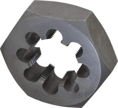 Interstate - 1-5/8 - 12 UNS Thread, 3-1/8" Hex, Right Hand Thread, Hex Rethreading Die - Carbon Steel, 1" Thick - Exact Tool & Supply