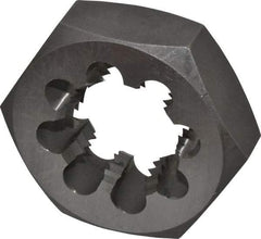 Interstate - 1-3/4 - 5 UNC Thread, 3-1/8" Hex, Right Hand Thread, Hex Rethreading Die - Carbon Steel, 1" Thick - Exact Tool & Supply