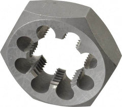 Interstate - 1-3/4 - 8 UNS Thread, 3-1/8" Hex, Right Hand Thread, Hex Rethreading Die - Carbon Steel, 1" Thick - Exact Tool & Supply