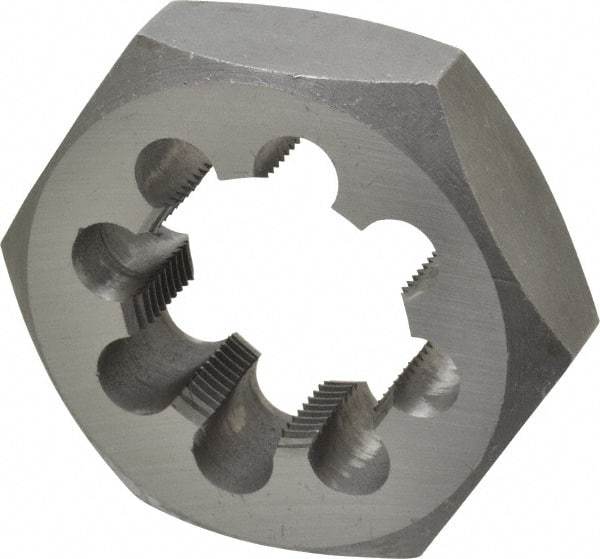 Interstate - 1-3/4 - 12 UNS Thread, 3-1/8" Hex, Right Hand Thread, Hex Rethreading Die - Carbon Steel, 1" Thick - Exact Tool & Supply