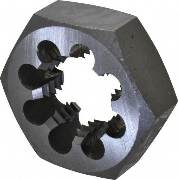 Interstate - 2 - 4-1/2 UNC Thread, 3-1/2" Hex, Right Hand Thread, Hex Rethreading Die - Carbon Steel, 1-1/4" Thick - Exact Tool & Supply