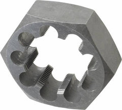 Interstate - 2-1/4 - 12 UNS Thread, 3-1/2" Hex, Right Hand Thread, Hex Rethreading Die - Carbon Steel, 1-1/4" Thick - Exact Tool & Supply