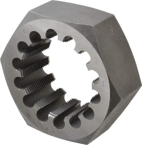 Interstate - 4-8 UNS Thread, 7" Hex, Right Hand Thread, Hex Rethreading Die - Carbon Steel - Exact Tool & Supply