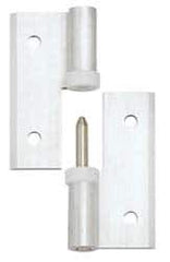 Sugatsune - 2-9/16" Long x 2-3/8" Wide x 9/64" Thick, Aluminum Cabinet Hinge - Aluminum Leaf with Polyacetal Bushing & 304 Pin, Aluminum Finish - Exact Tool & Supply