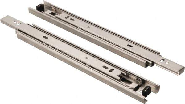 Sugatsune - 9-27/32" Slide Length, 9-9/16" Travel Length, Stainless Steel Ball Bearing Slide - 92 Lb Capacity at Full Extension - Exact Tool & Supply