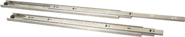 Sugatsune - 17-23/32" Slide Length, 18" Travel Length, Stainless Steel Ball Bearing Slide - 75 Lb Capacity at Full Extension - Exact Tool & Supply