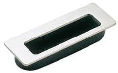 Sugatsune - 4.4844 Inch Overall Width x 1.6094 Inch Overall Height, 0.5938 Inch Recess Depth, Mirror and Black Recessed Pull - Exact Tool & Supply