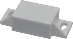 Sugatsune - 1-31/32" Long x 53/64" Wide x 1/2" High, Polyacetal, Neodymium & 316 Stainless Sealed Neodymium Magnet Catch - White Finish, 9.9 Magnetic Force, 15/16" Long Strike, 19/32" Wide Strike - Exact Tool & Supply