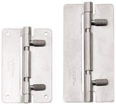 Sugatsune - 3-15/16" Long x 1-31/32" Wide x 1/16" Thick, Quick Release Hinge - Stainless Steel, Polished Finish - Exact Tool & Supply
