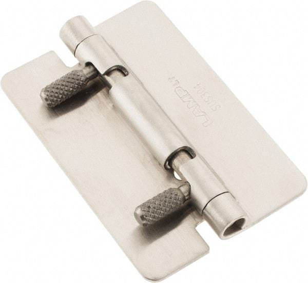 Sugatsune - 2-61/64" Long x 1-31/32" Wide x 1/16" Thick, Quick Release Hinge - Stainless Steel, Polished Finish - Exact Tool & Supply