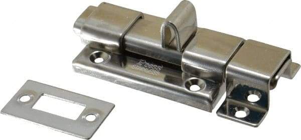 Sugatsune - 2-9/16" Long, 1-47/64" Wide Stainless Steel Slide Bolt - Polished - Exact Tool & Supply