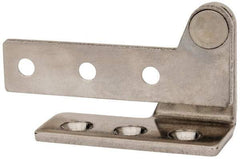 Sugatsune - 2-9/16" Long x 1-1/8" Wide x 1/8" Thick, Satin Finish Stainless Steel, Left Hand Overlay Pivot Hinge - 5/16" Pin Diam - Exact Tool & Supply