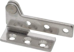Sugatsune - 2-9/16" Long x 1-1/8" Wide x 1/8" Thick, Satin Finish Stainless Steel, Right Hand Overlay Pivot Hinge - 5/16" Pin Diam - Exact Tool & Supply