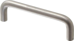 Sugatsune - 25/64" Handle Diam, Satin Finish Stainless Steel Drawer Pull - 1-3/8" Projection, 4" Center to Center, 316 Grade, 4-3/8" Wide - Exact Tool & Supply