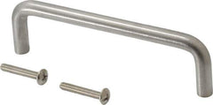 Sugatsune - 5/16" Handle Diam, Satin Finish Stainless Steel Drawer Pull - 1-11/32" Projection, 4" Center to Center, 316 Grade, 4-5/16" Wide - Exact Tool & Supply