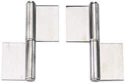 Sugatsune - 6" Long x 2-5/32" Wide x 15/32" Thick, Flag Hinge - Stainless Steel, Satin Finish - Exact Tool & Supply
