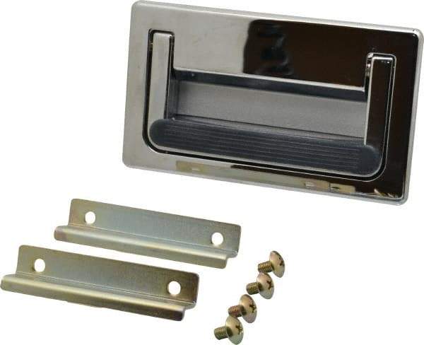 Sugatsune - 5.5" Overall Width x 3.1563" Overall Height, 0.6875" Recess Depth, Recessed Pull - 2.9531" Recess Height, 5.3281" Recess Width, 4.9219" Center to Center, M5 Thread - Exact Tool & Supply