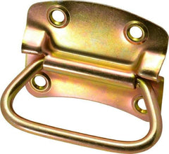 Value Collection - 3.62" Wide Plate x 2-47/50" High Plate, 3.62" Bail ID, Military Spec Chest Handle - 4-1/4" Wide x 3-3/4" High, Zinc Finish, 4 Holes - Exact Tool & Supply