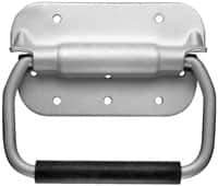Value Collection - 4-3/4" Wide Plate x 2-3/4" High Plate, 4-3/8" Bail ID, Spring Loaded Chest Handle - 5.06" Wide x 4-3/8" High, 0.199" Mounting Hole Diam, Caustic Dipped & Alodine Finish - Exact Tool & Supply