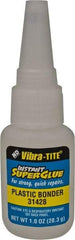 Vibra-Tite - 1 oz Bottle Clear Instant Adhesive - 20 sec Fixture Time, Bonds to Plastic - Exact Tool & Supply