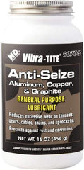 Vibra-Tite - 16 oz Can Anti-Seize Anti-Seize Lubricant - Aluminum/Copper/Graphite, -65 to 1,600°F, Silver Colored, Water Resistant - Exact Tool & Supply
