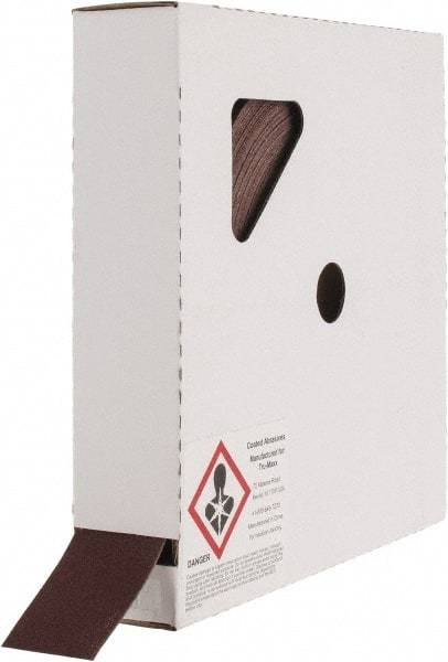 Tru-Maxx - 1-1/2" x 50 Yd 180 Grit Aluminum Oxide Cloth Roll - Very Fine Grade, J Weighted Backing - Exact Tool & Supply