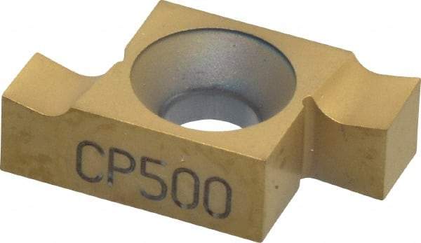 Seco - 10310ER FG Grade CP500, 0.103" Cutting Width Carbide Grooving Insert - 0.103" Max Depth of Cut, Right Hand, TiAlN/TiN Finish - Exact Tool & Supply