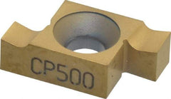 Seco - 10310ER FG Grade CP500, 0.103" Cutting Width Carbide Grooving Insert - 0.103" Max Depth of Cut, Right Hand, TiAlN/TiN Finish - Exact Tool & Supply