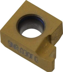 Seco - 0309NR FG Grade CP500, 0.03" Cutting Width Carbide Grooving Insert - 0.03" Max Depth of Cut, Right Hand, TiAlN/TiN Finish - Exact Tool & Supply