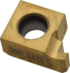 Seco - 0469NR FG Grade CP500, 0.046" Cutting Width Carbide Grooving Insert - 0.046" Max Depth of Cut, Right Hand, TiAlN/TiN Finish - Exact Tool & Supply