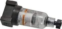 Wilkerson - 1/4" Port, 4.21" High x 1.69" Wide, Miniature FRL Filter with Polycarbonate Bowl & Manual Drain - 24 SCFM, 150 Max psi, 125°F Max - Exact Tool & Supply