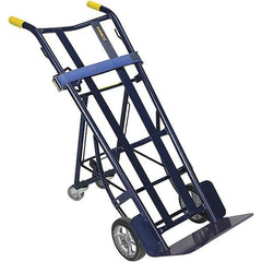 Wesco Industrial Products - 900 Lb Capacity 50-1/4" OAH Hand Truck - 10 x 16-1/2" Base Plate, Dual Handle, Steel, Mold-On Rubber Wheels - Exact Tool & Supply