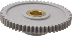 Made in USA - 32 Pitch, 1-3/4" Pitch Diam, 1-13/16" OD, 56 Tooth Spur Gear - 3/16" Face Width, 5/16" Bore Diam, 43/64" Hub Diam, 20° Pressure Angle, Acetal - Exact Tool & Supply