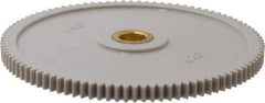 Made in USA - 32 Pitch, 3" Pitch Diam, 3-1/16" OD, 96 Tooth Spur Gear - 3/16" Face Width, 5/16" Bore Diam, 13/16" Hub Diam, 20° Pressure Angle, Acetal - Exact Tool & Supply