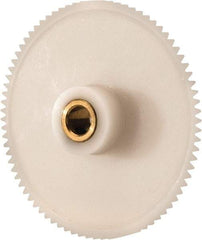 Made in USA - 48 Pitch, 2-1/4" Pitch Diam, 2.292" OD, 108 Tooth Spur Gear - 1/4" Face Width, 1/4" Bore Diam, 39/64" Hub Diam, 20° Pressure Angle, Acetal - Exact Tool & Supply