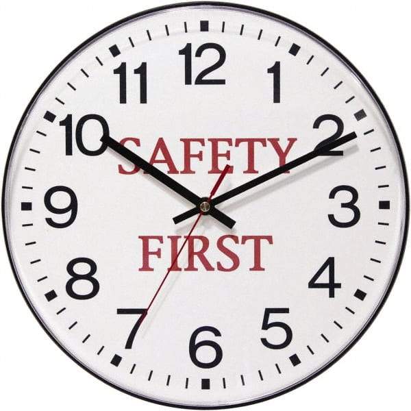 Infinity Insttruments - 11-1/2 Inch Diameter, White Face, Dial Wall Clock - Analog Display, Black Case, Runs on AA Battery - Exact Tool & Supply